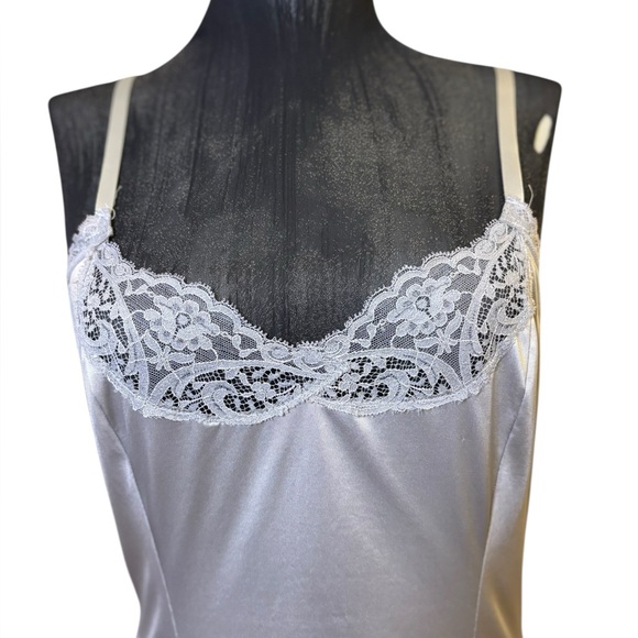 Vintage Blush Silver Gray Lace Chemise - Picture 8 of 12